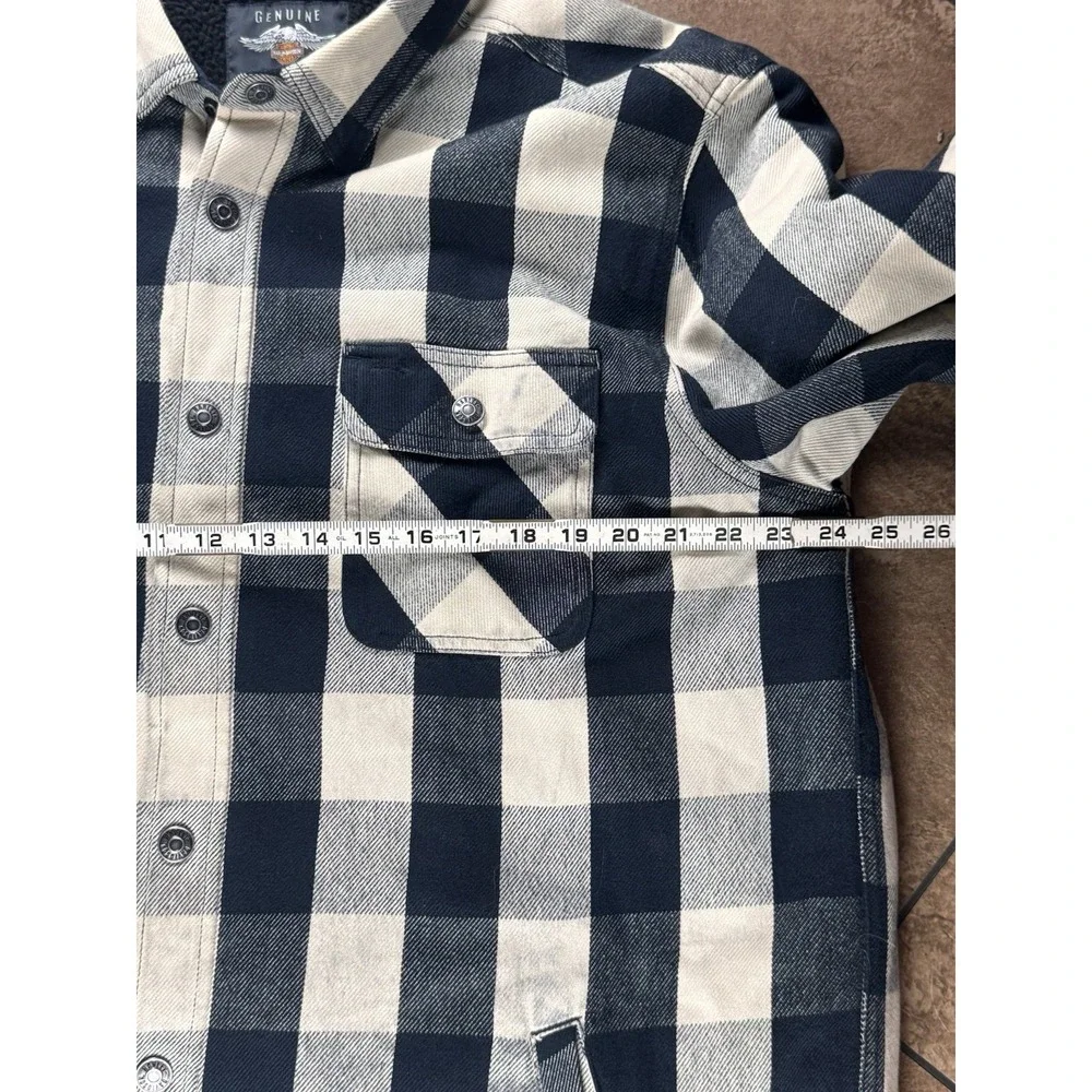 Harley-Davidson Men's XL Sherpa Lined Buffalo Plaid Shirt Jacket Flannel